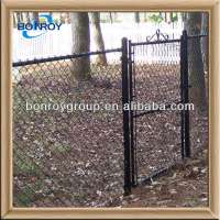 black vinyl coated chain link fence and gate with various design/installation