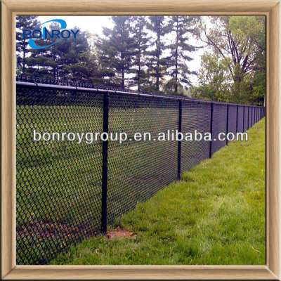 green color vinyl coated chain link security fence with posts for sale